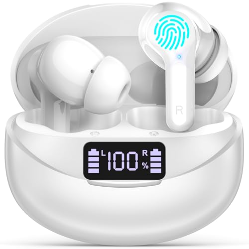 Detalle de Cervanta Auriculares Bluetooth 5.3 con pantalla LED, 35 horas y carga USB-C