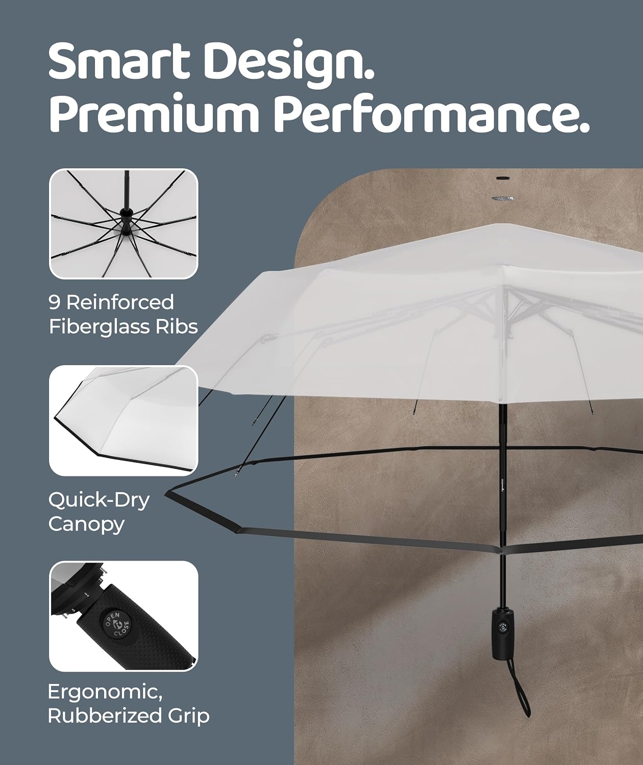 Thumbnail 2 de Repel Windproof Travel Umbrella – Compact Auto Open/Close, 100 MPH Wind Resistance