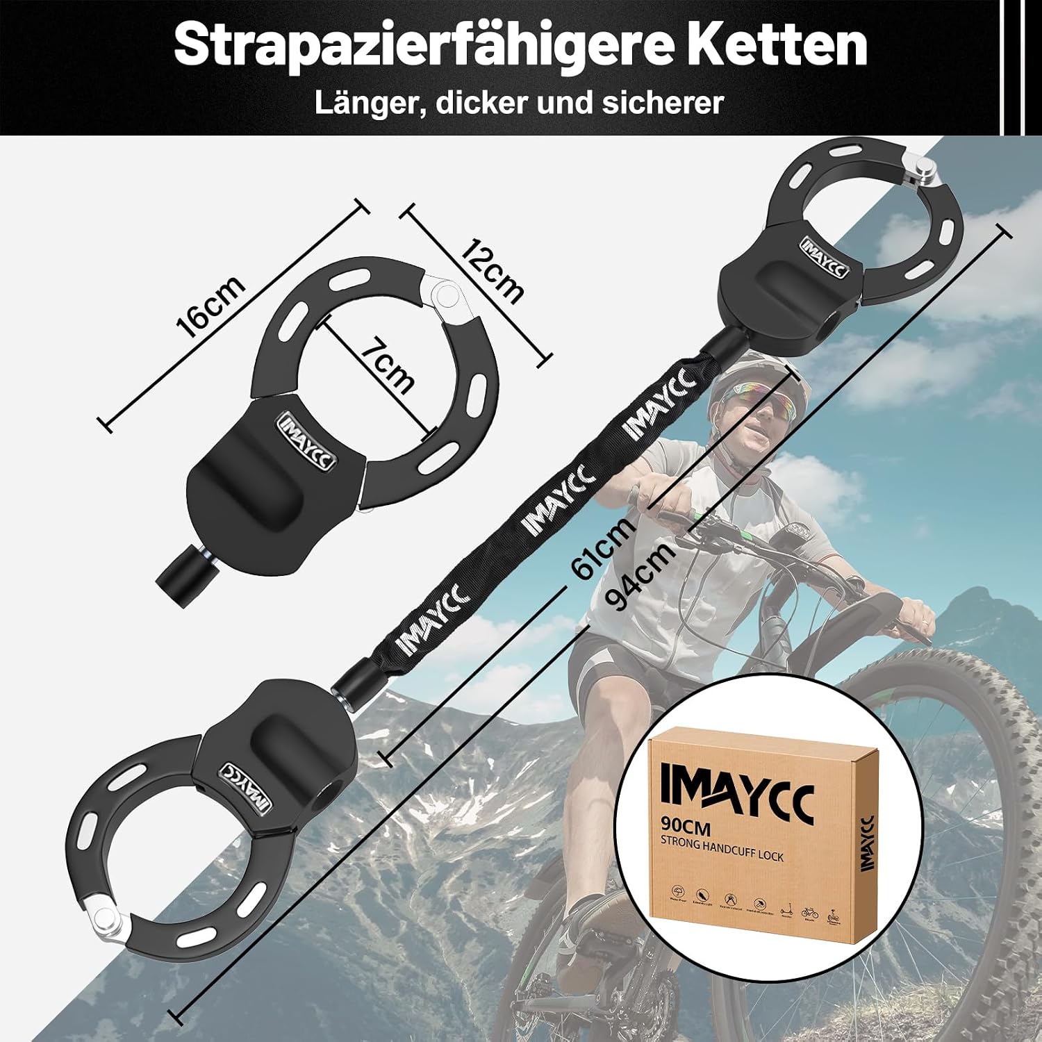 Thumbnail 2 de E Scooter Schloss mit 94 cm Kette