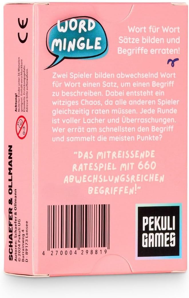 Detalle de WORD MINGLE – Wort für Wort im Teamwork: Das spaßige Kartenwortspiel für Freunde und Familie