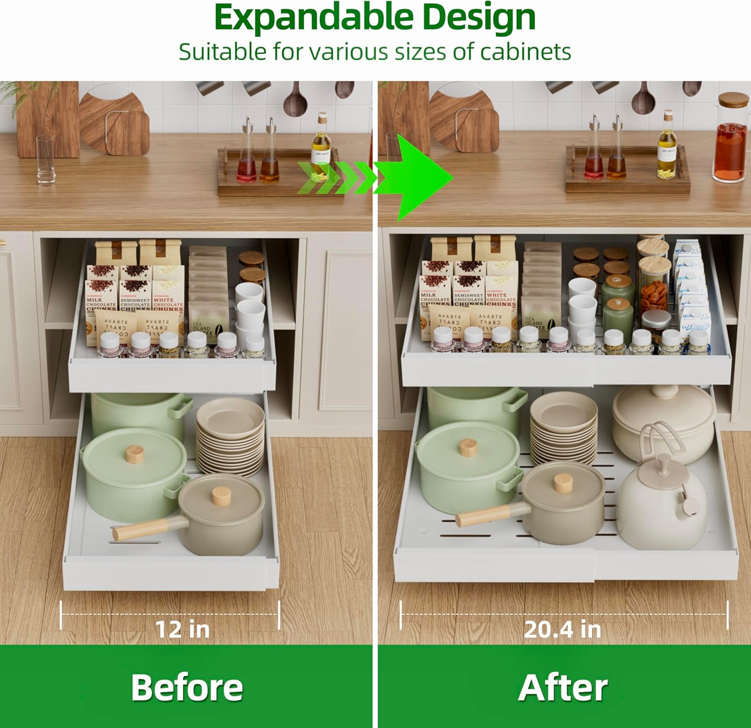 Thumbnail 3 de PAKETA 4-Pack Pull Out Cabinet Organizer 21"