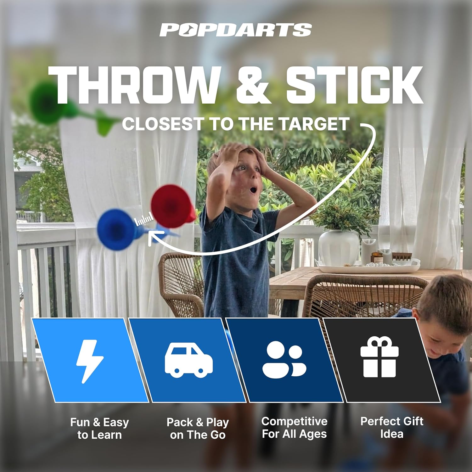 Detalle de Popdarts Rookie Pack suction cup dart game