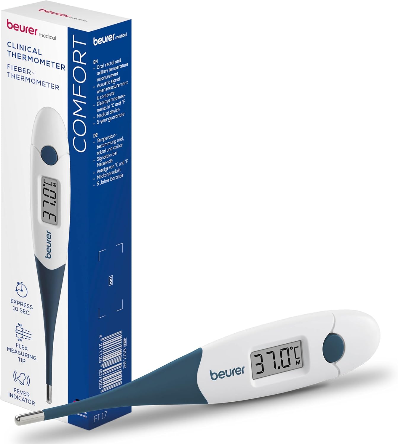 Detalle de Beurer FT 17 thermomètre clinique 10 s 🩺