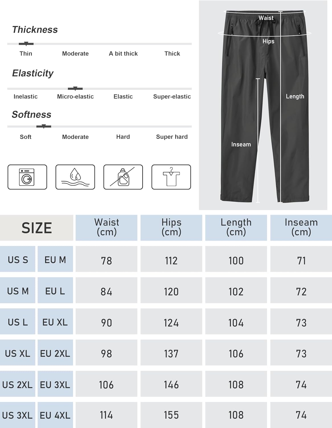Thumbnail 6 de Pantalon de pluie homme MoFiz léger imperméable et respirant, coupe-vent pliable avec poches zippées