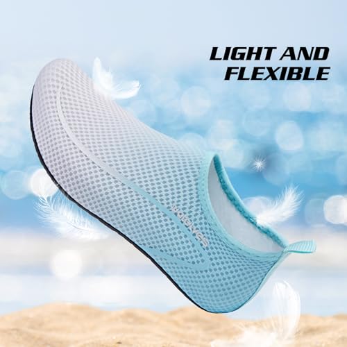 Thumbnail 5 de WateLves Swim Water Shoes Aqua Socks Barefoot for Sea Beach Swimming – Blue/Gray (UK 6/7)