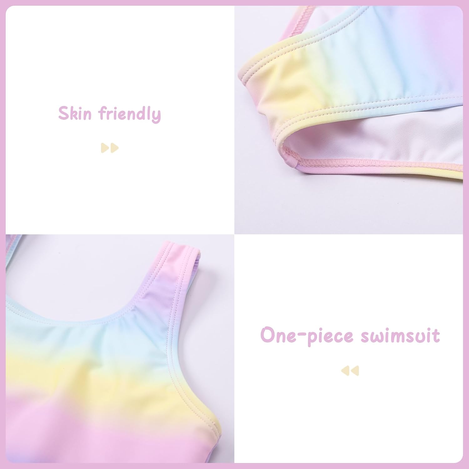 Detalle 2 de Ewbob Girls One Piece Swimsuit: Quick Dry, Sun-Safe Beachwear for Kids