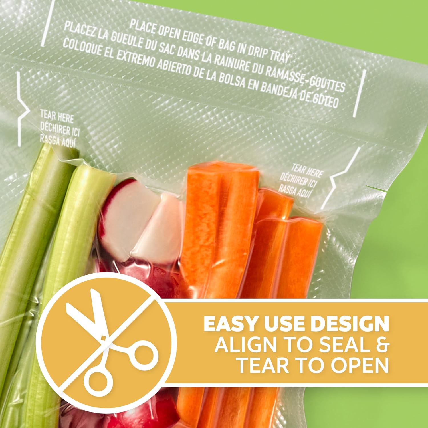 Detalle de FoodSaver Pint Pre-Cut Vacuum Sealer Bags, 473 mL, 27 Pack