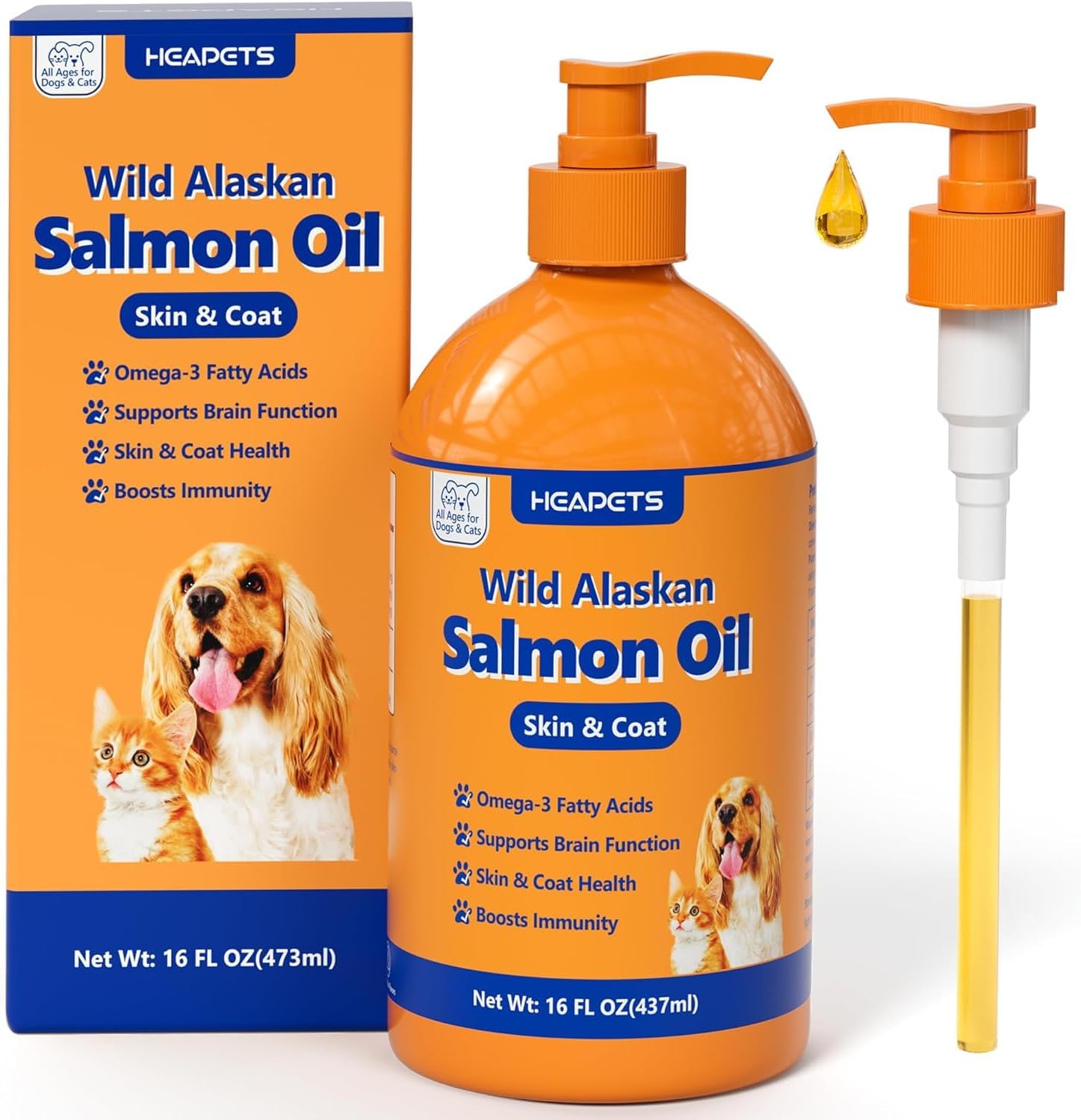 Detalle de HEAPETS Pet Fish Oil, 16 oz