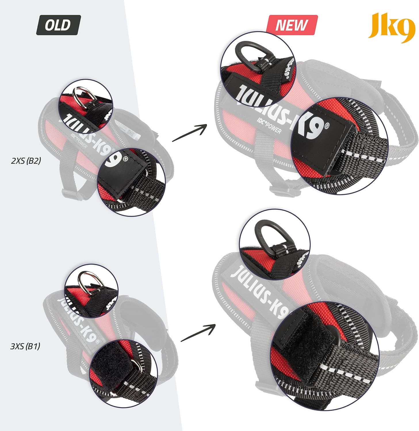 Detalle 2 de JULIUS K-9 IDC Power Harnais, Taille 0, Rose – Tour de poitrine 58–76 cm, 14–25 kg