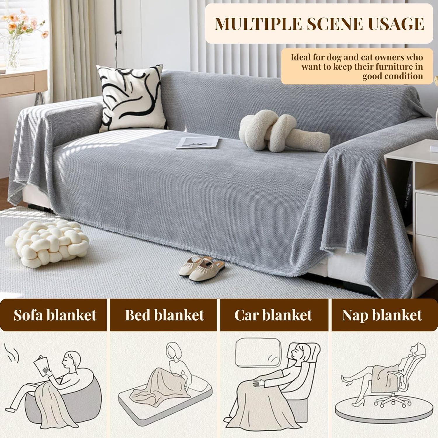 Thumbnail 4 de MAGIC SELECT Copridivano 180x300 cm – Protezione Antiscivolo e Lavabile per Divani a 4 Posti, Multiuso