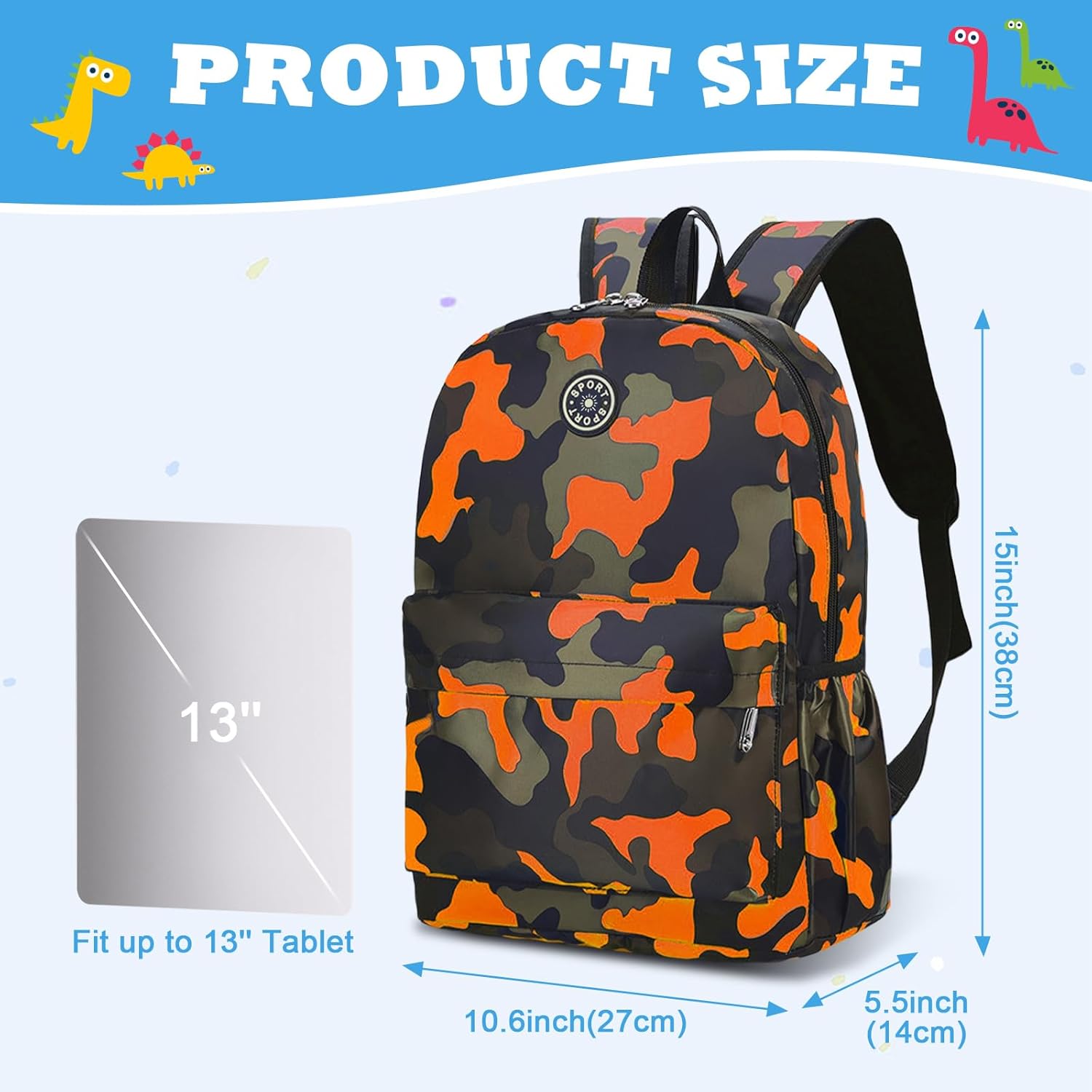 Thumbnail 1 de Aucuu Kids Camouflage Backpack – waterproof nylon-style school rucksack for ages 3–7