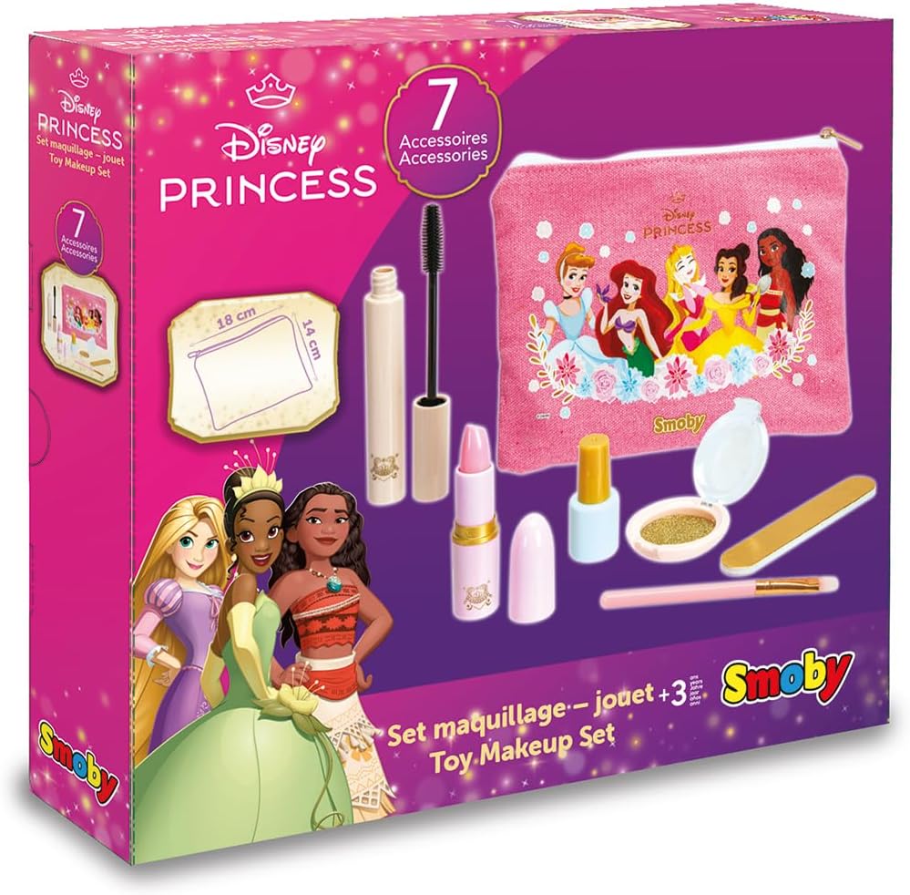 Detalle de Smoby Disney Princesses Make-Up Set, Pretend Cosmetics with 6 Accessories