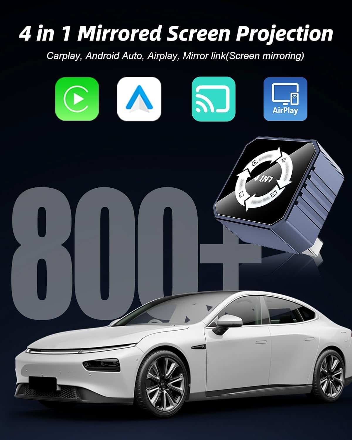 Detalle de nilic Wireless CarPlay & Android Auto Adapter 2 in 1 (USB Plug & Play, Wireless upgrade for wired systems from 2017+) – Not for BMW