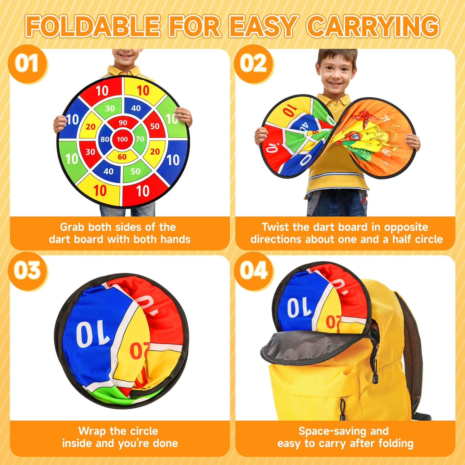 Detalle 2 de Dinosaur Theme 26-inch Dart Board for Kids