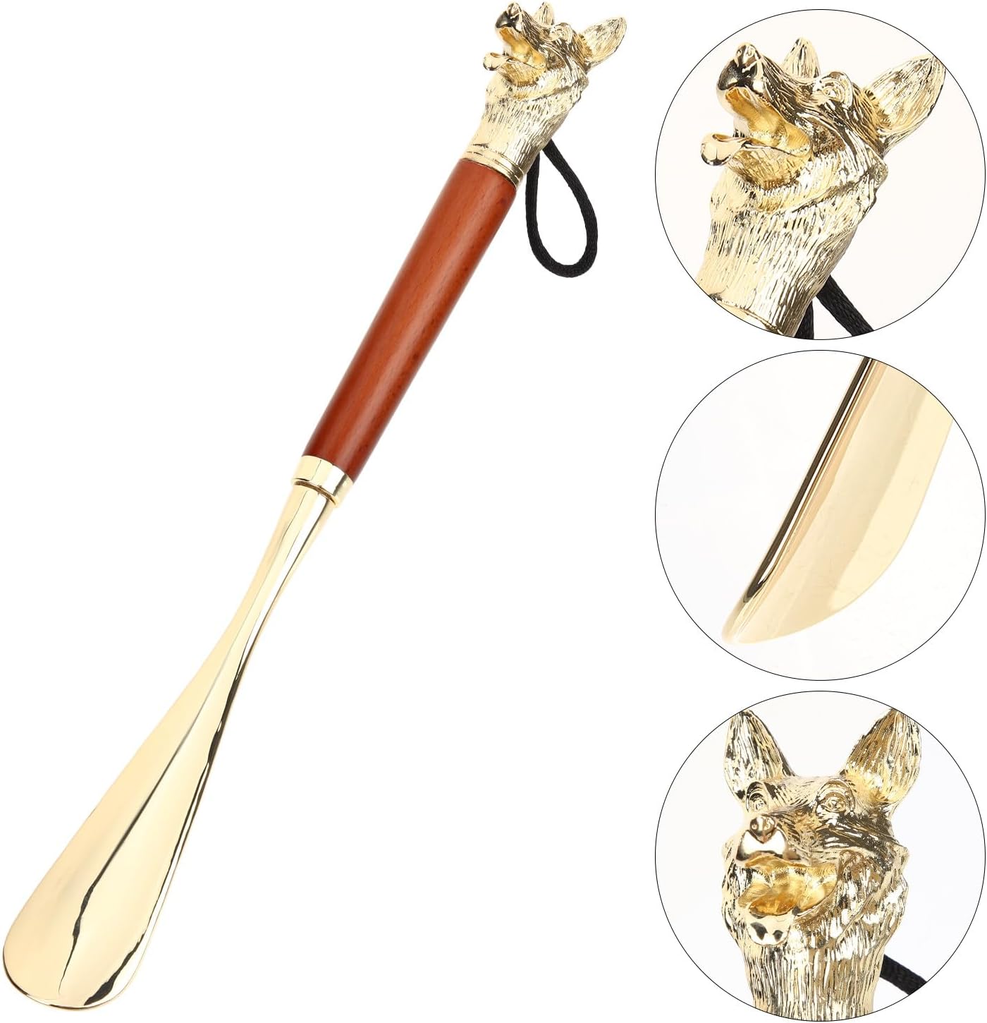 Thumbnail 3 de Ciieeo 12.60in Long Handle Shoe Horn with Dog Head Grip – Zinc Alloy Travel Shoe Horn