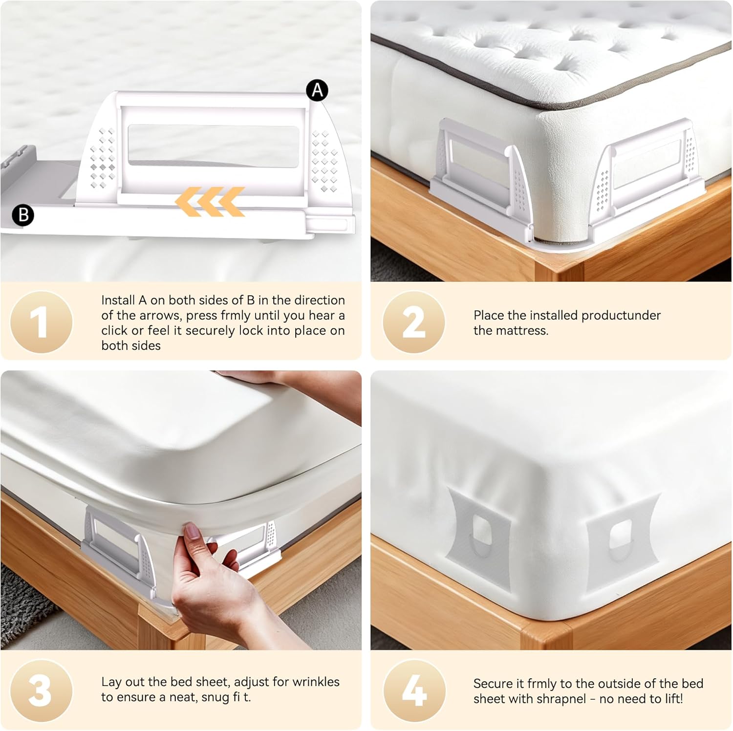 Thumbnail 6 de QWUE Bed Sheet Holders for Corners (2026 Upgrade) – Dual-side Locks, Heavy Duty Non-slip Clips