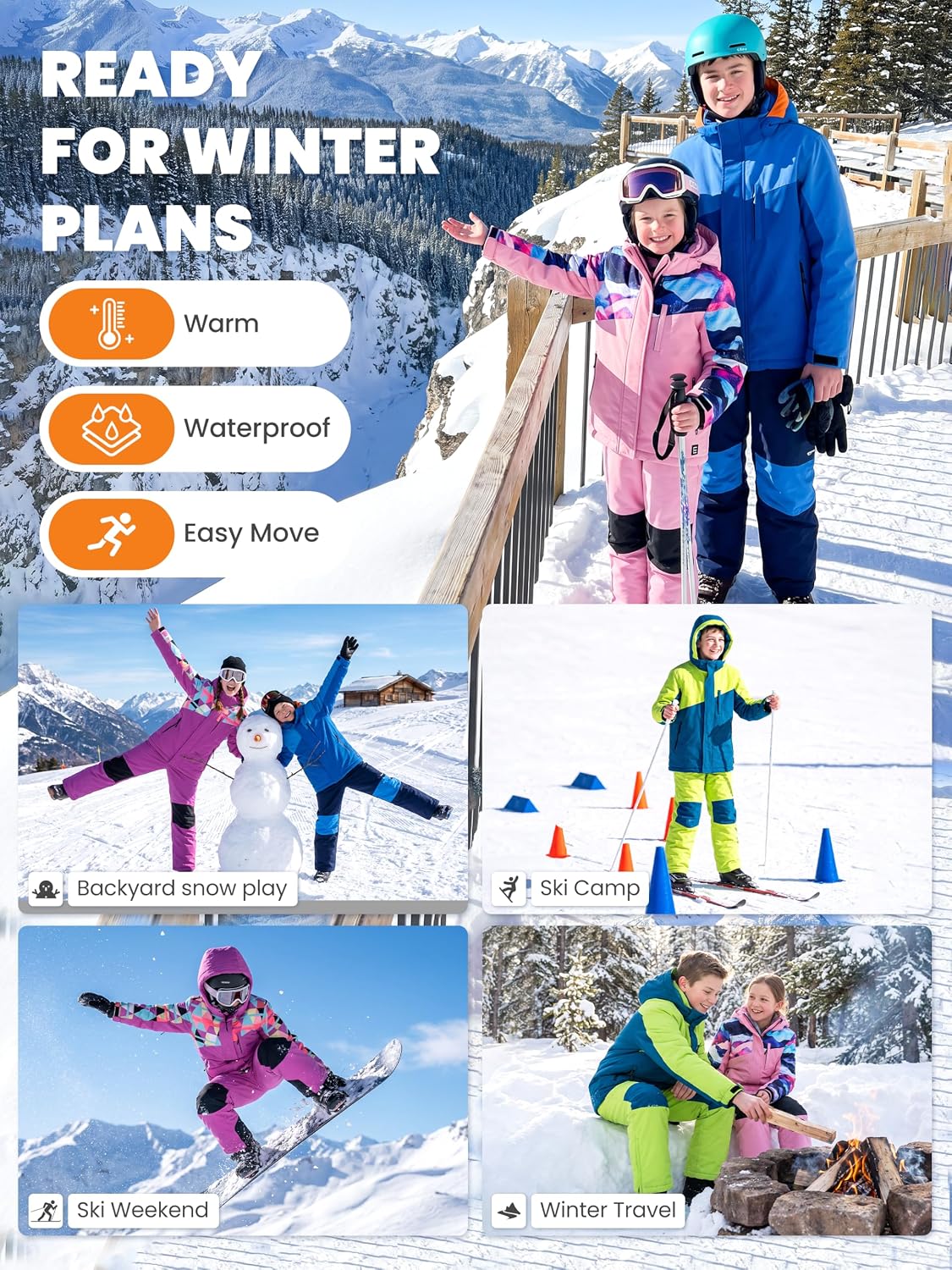 Thumbnail 6 de Gogokids 2-Piece Kids Snowsuit, Waterproof, Graphene-Lined, Detachable Hood, 5-14Y