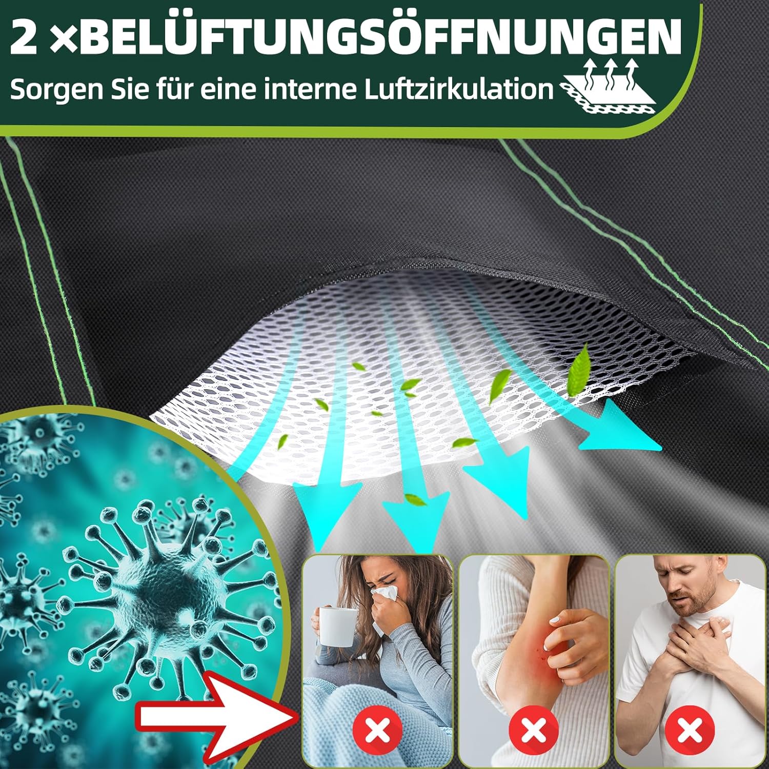 Thumbnail 2 de FORTRY Abdeckung Gartenmöbel Winterfest 180x120x74 cm – wasserdicht, atmungsaktiv und winddicht