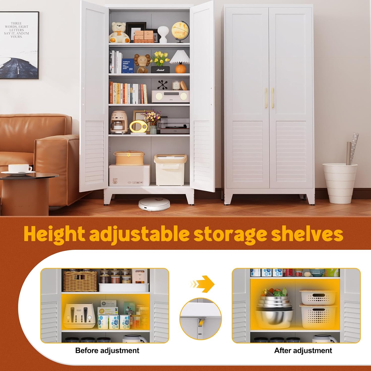 Detalle de Metal Pantry Cabinet 71-inch
