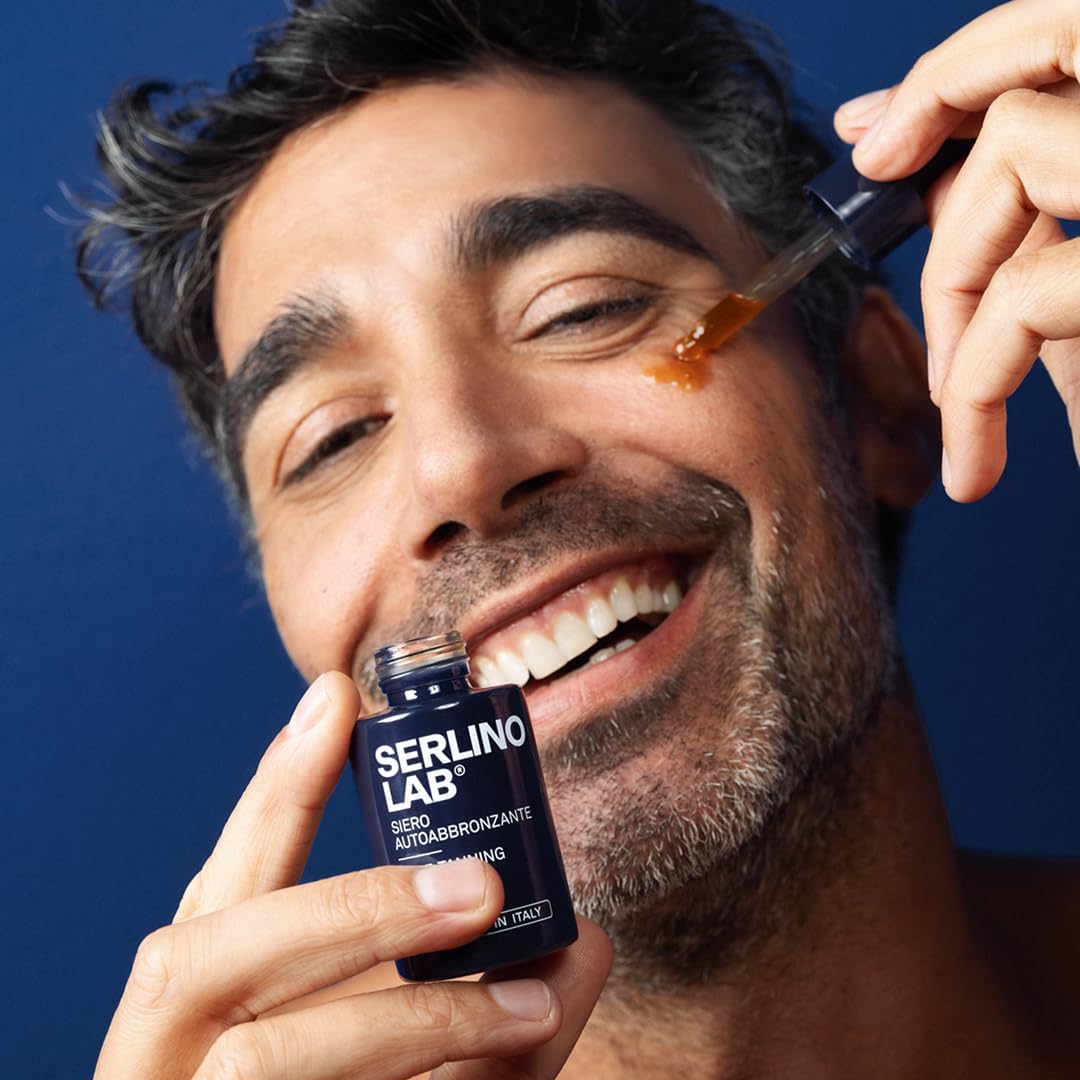 Detalle de SERLINO LAB Gocce Autoabbronzanti 30 ml – abbronzatura naturale senza sole per uomo, con Aloe Vera e acido ialuronico