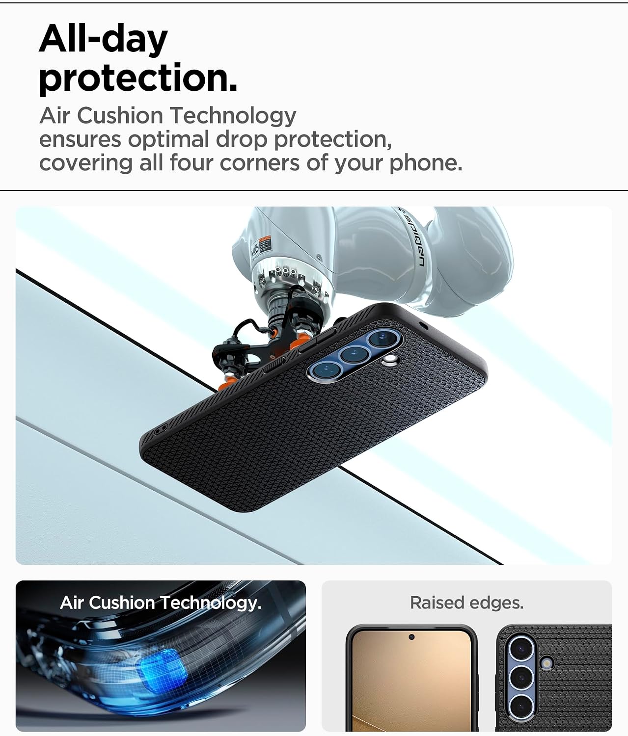 Thumbnail 6 de Spigen Liquid Air Hülle für Samsung Galaxy S25 – leichtes TPU mit Air Cushion und Anti-Rutsch (Schwarz)