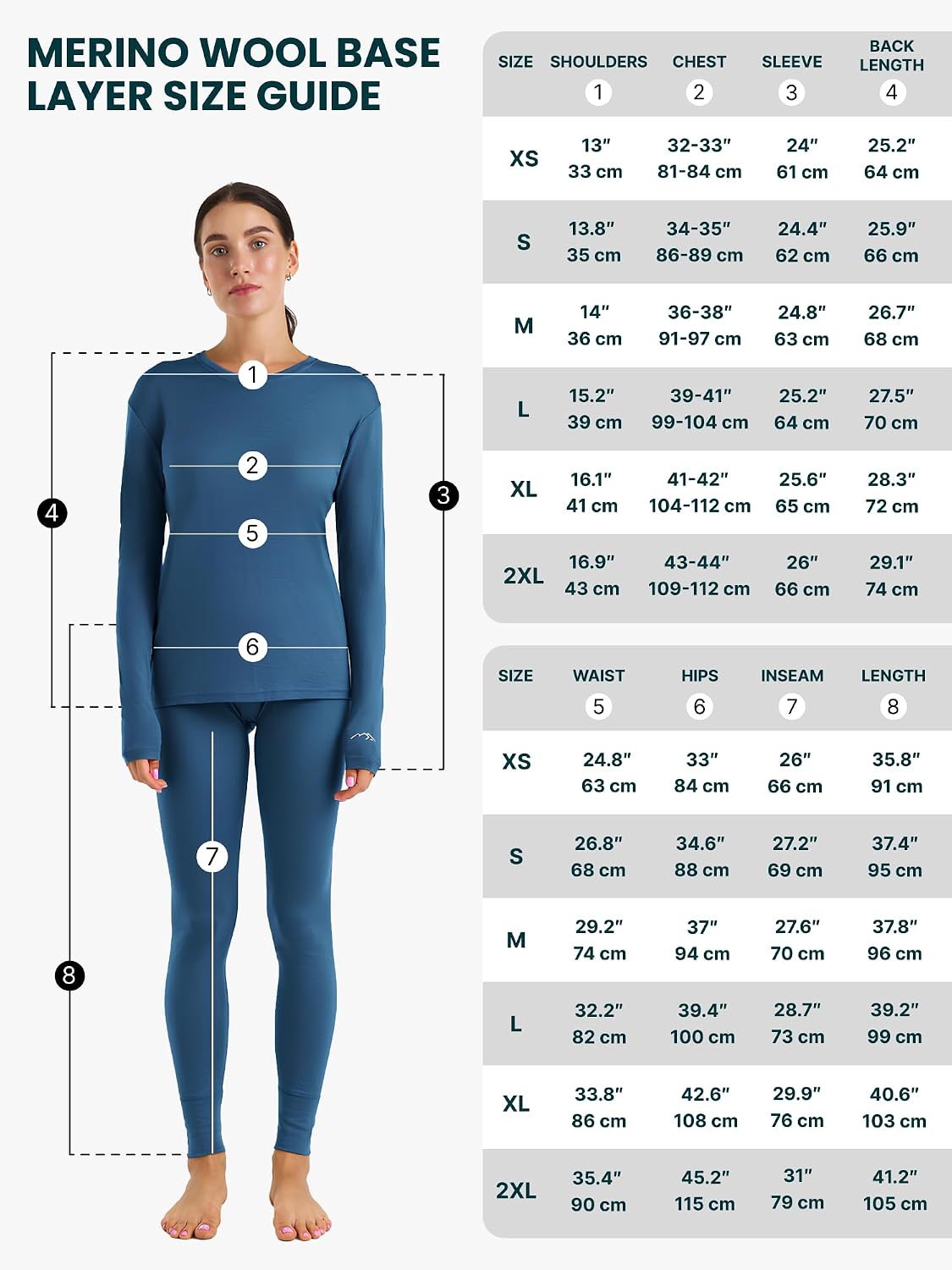 Thumbnail 6 de Merino.tech 100% Merino Unterwäsche Damen Set – Langarm Shirt, Hose & Wandersocken