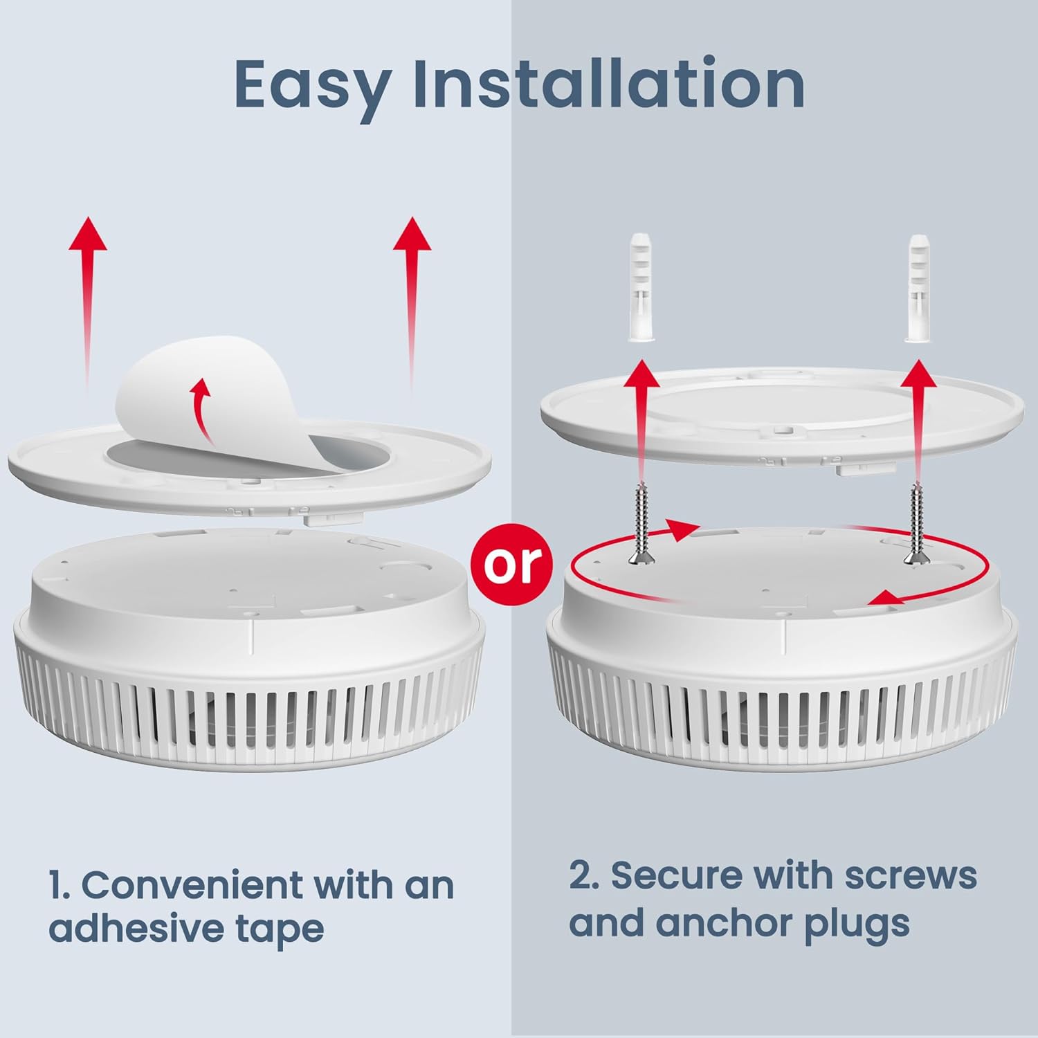 Thumbnail 5 de Smoke Alarm for Home, 2-Pack with 10-Year Battery and Large Test/Silence Button