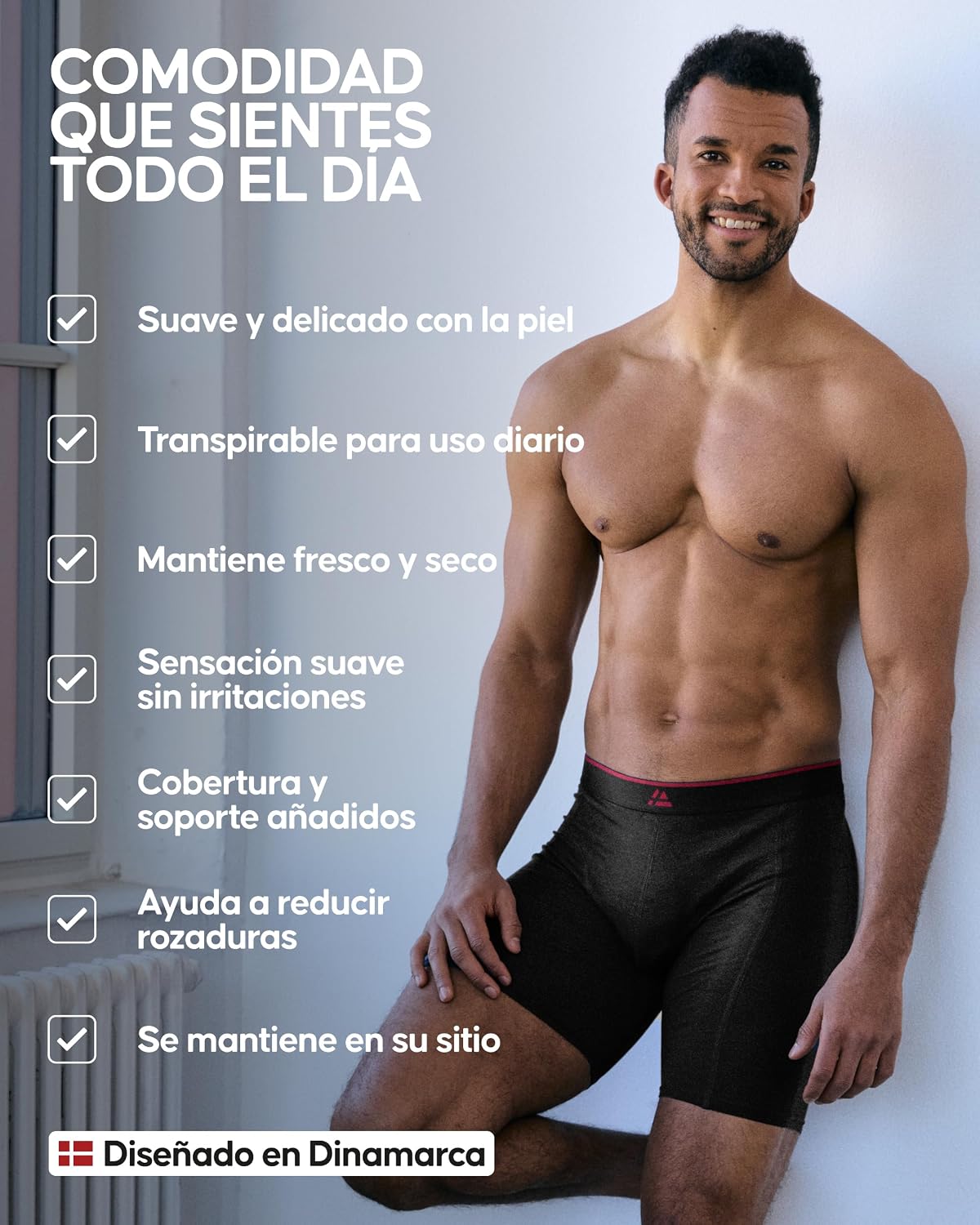Detalle 2 de DANISH ENDURANCE Calzoncillos bóxer extra largos 3 pack