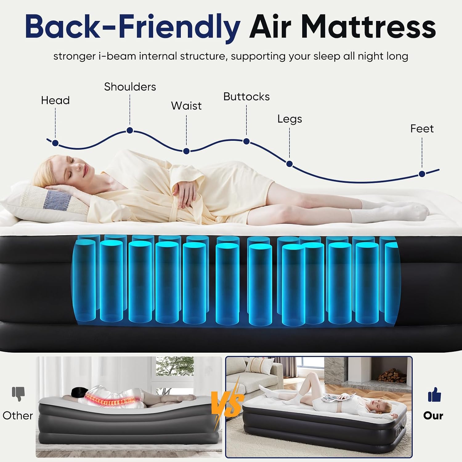 Detalle de Sweetcrispy Air Mattress Queen