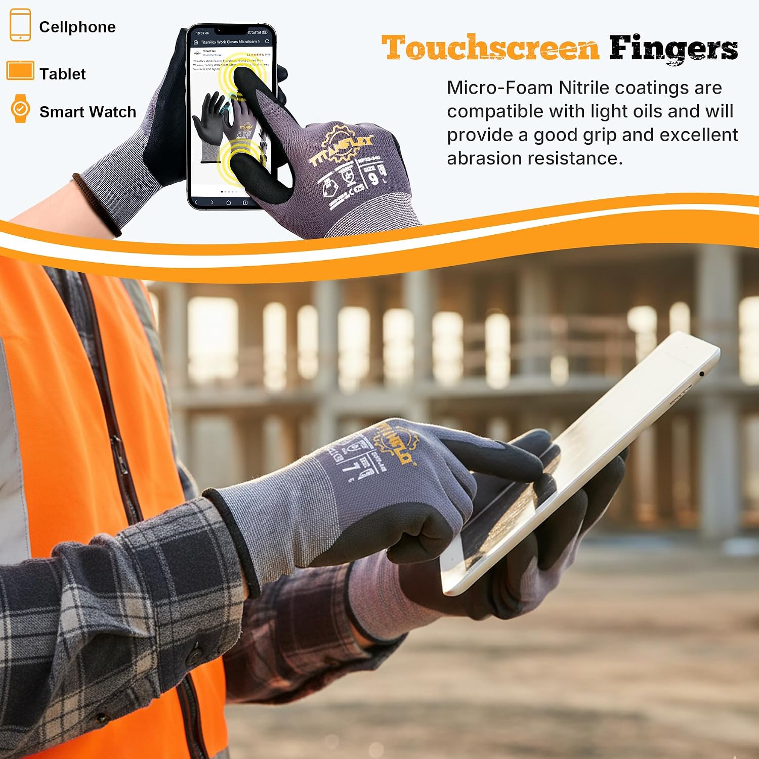 Detalle de TitanFlex Work Gloves, Large