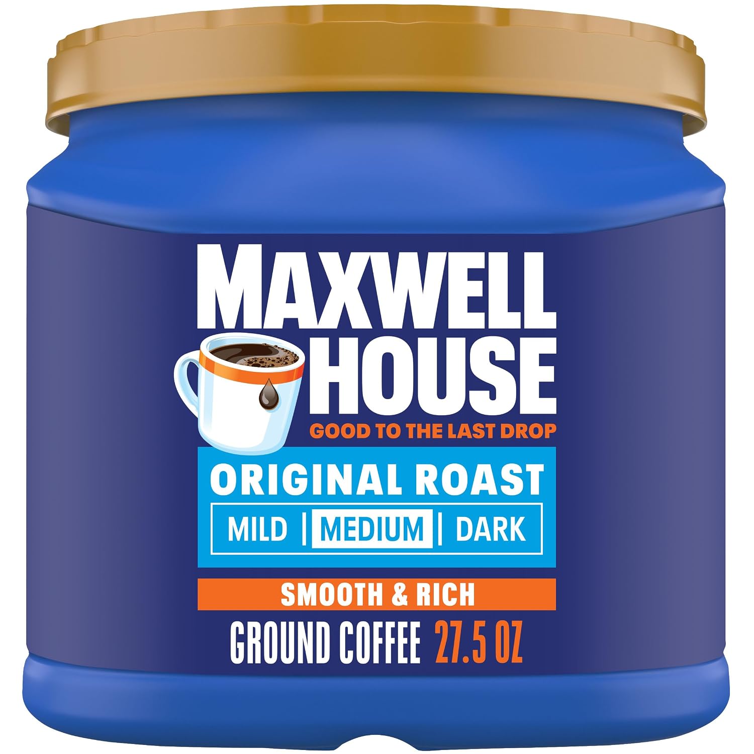 Detalle de Maxwell House Ground Coffee, Original Roast – 27.5 oz Canister