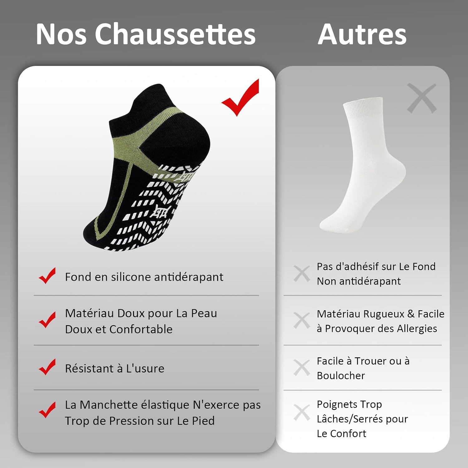 Thumbnail 4 de ZAKASA Chaussettes antidérapantes yoga homme 3 paires