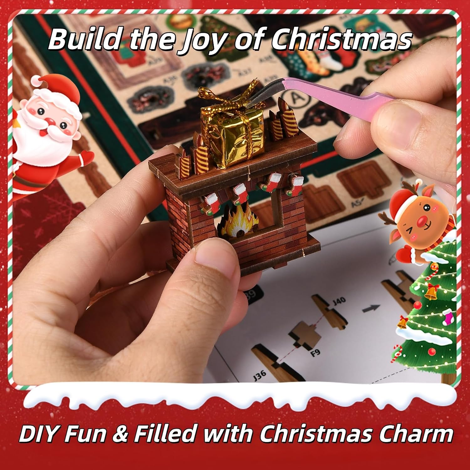 Detalle de Christmas Book Nook Kit, Wooden