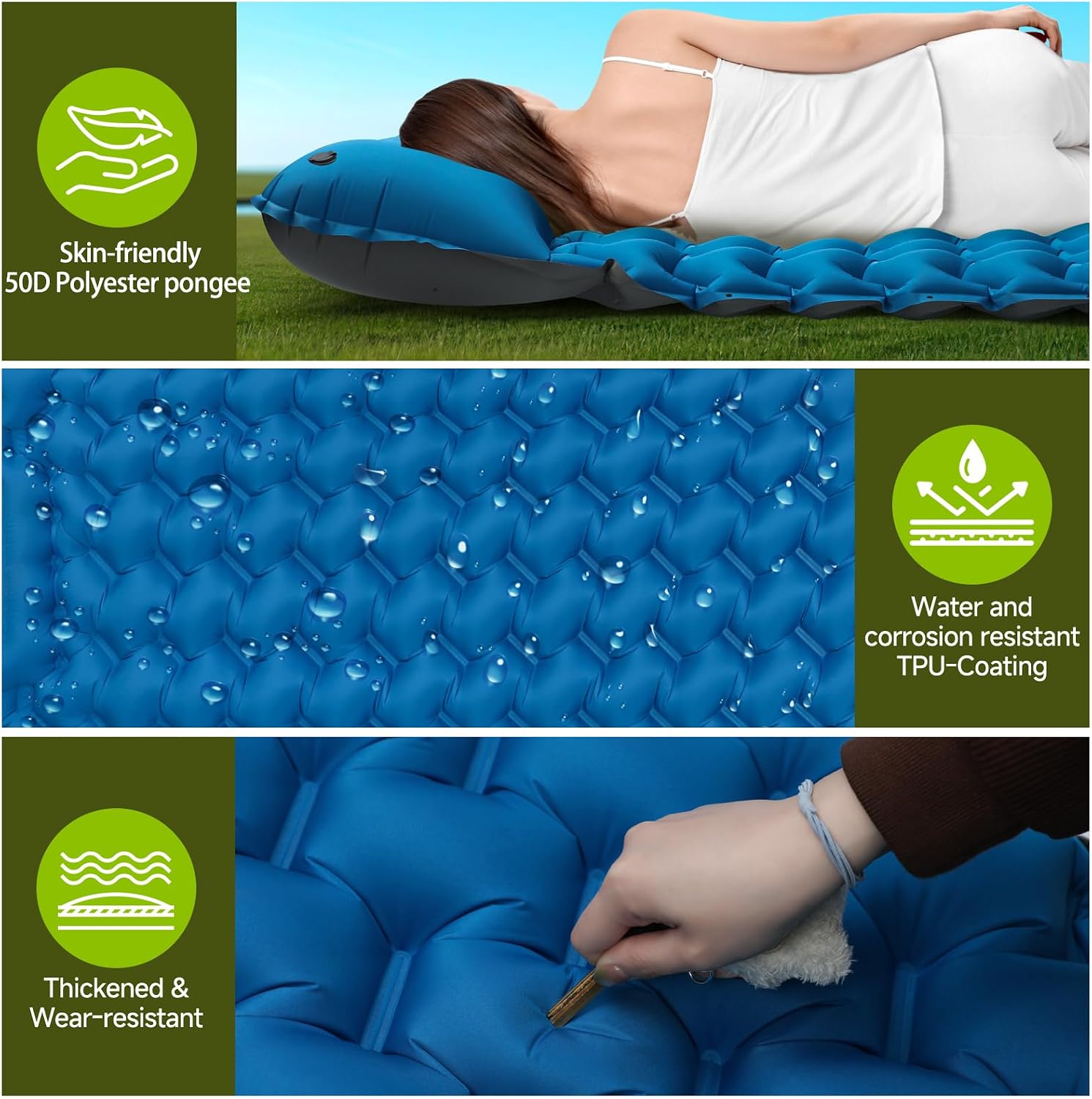 Thumbnail 4 de FORRINX Sleeping Pad Double 200x130 cm – Ultralight Self-Inflating Camping Mat