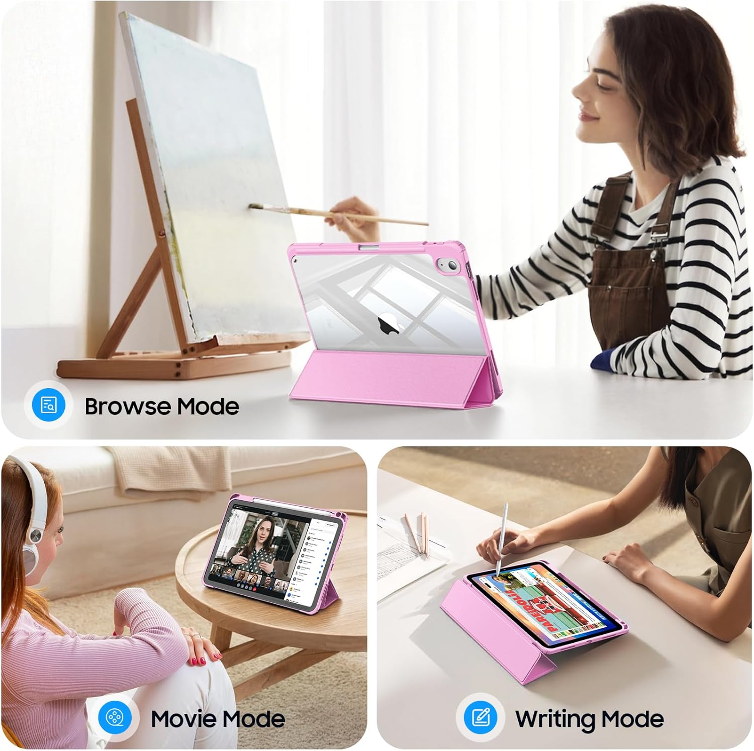Thumbnail 2 de Fintie Hybrid Hülle für iPad (A16) 11. Generation 11 Zoll 2025 – Lilac Rosa