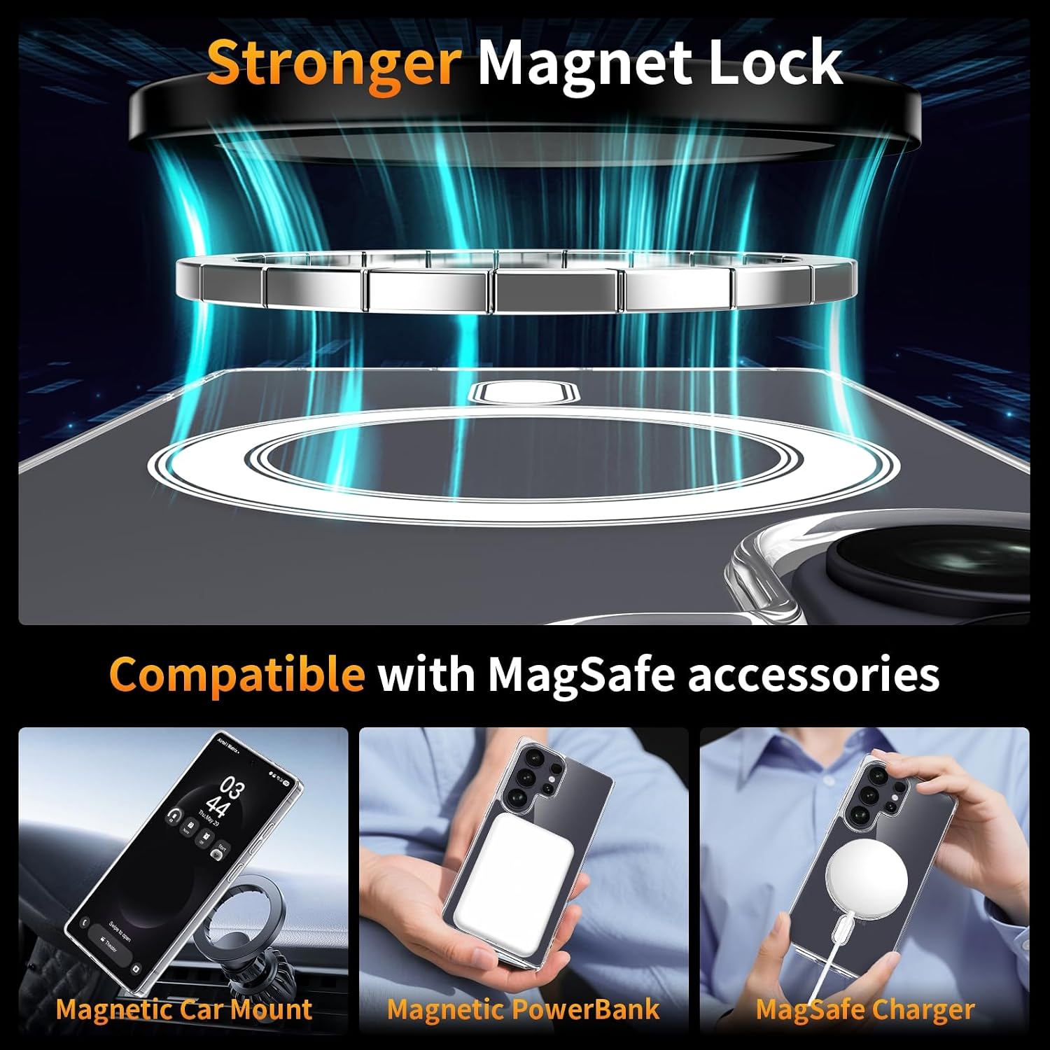 Detalle 2 de YNMEacc 5 in 1 Magnetic Case for Samsung Galaxy S26 Ultra – Slim TPU Case with 2 Screen Protectors & 2 Lens Protectors, MagSafe Compatible