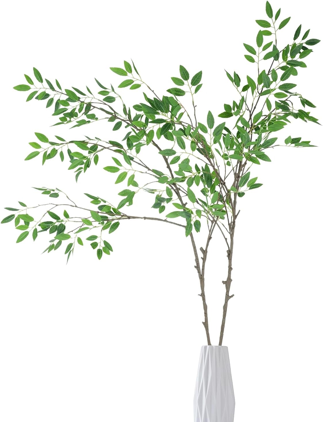 Detalle de MeDemcor Artificial Ficus Branches, 47.2-Inch Greenery Stems, 2-Pack