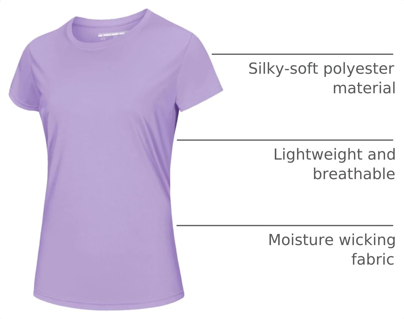Detalle de MAGCOMSEN Women's Workout Shirt, UPF 50+ Quick-Dry Short-Sleeve Rash Guard
