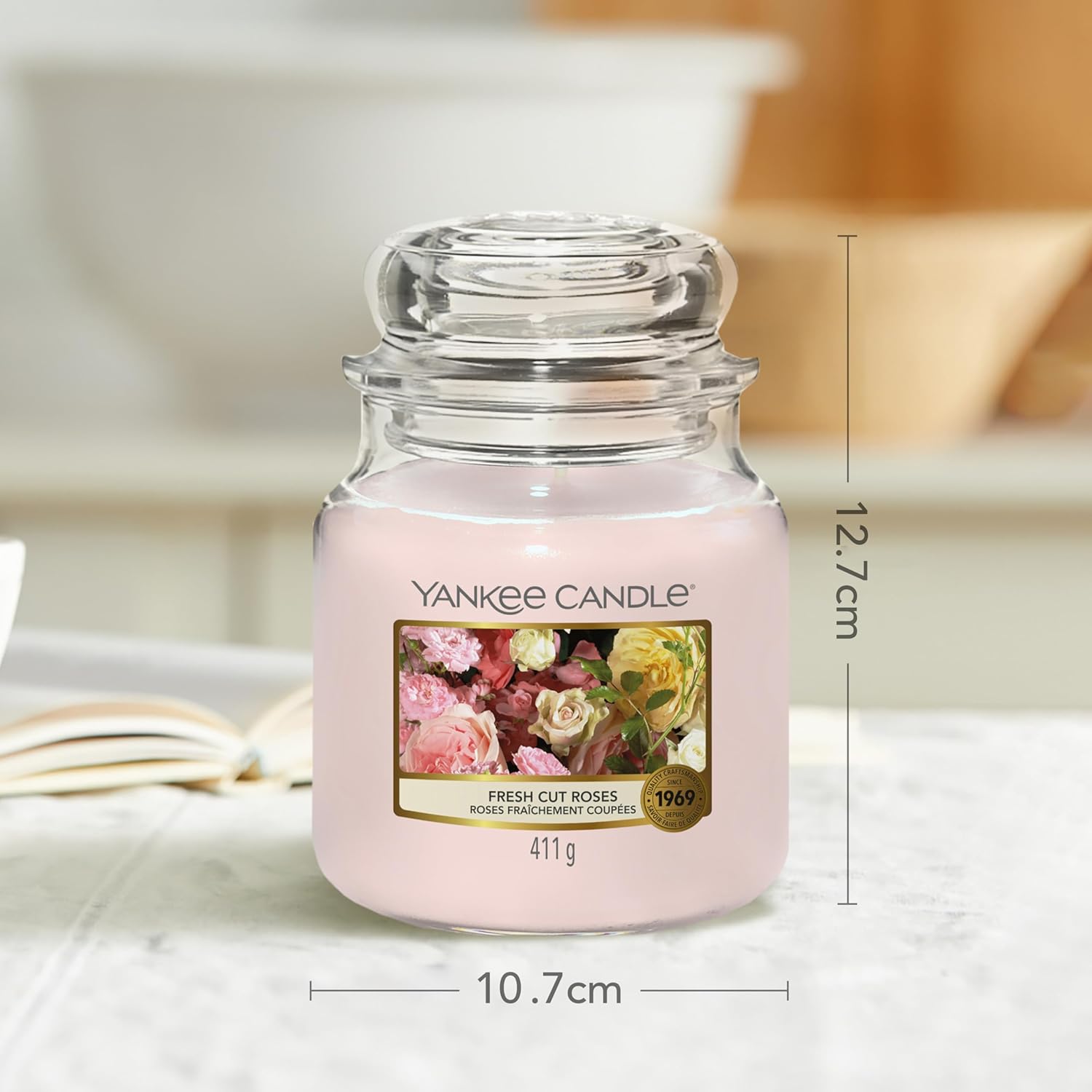 Detalle 2 de Yankee Candle Candela Rose 75 Ore 🕯