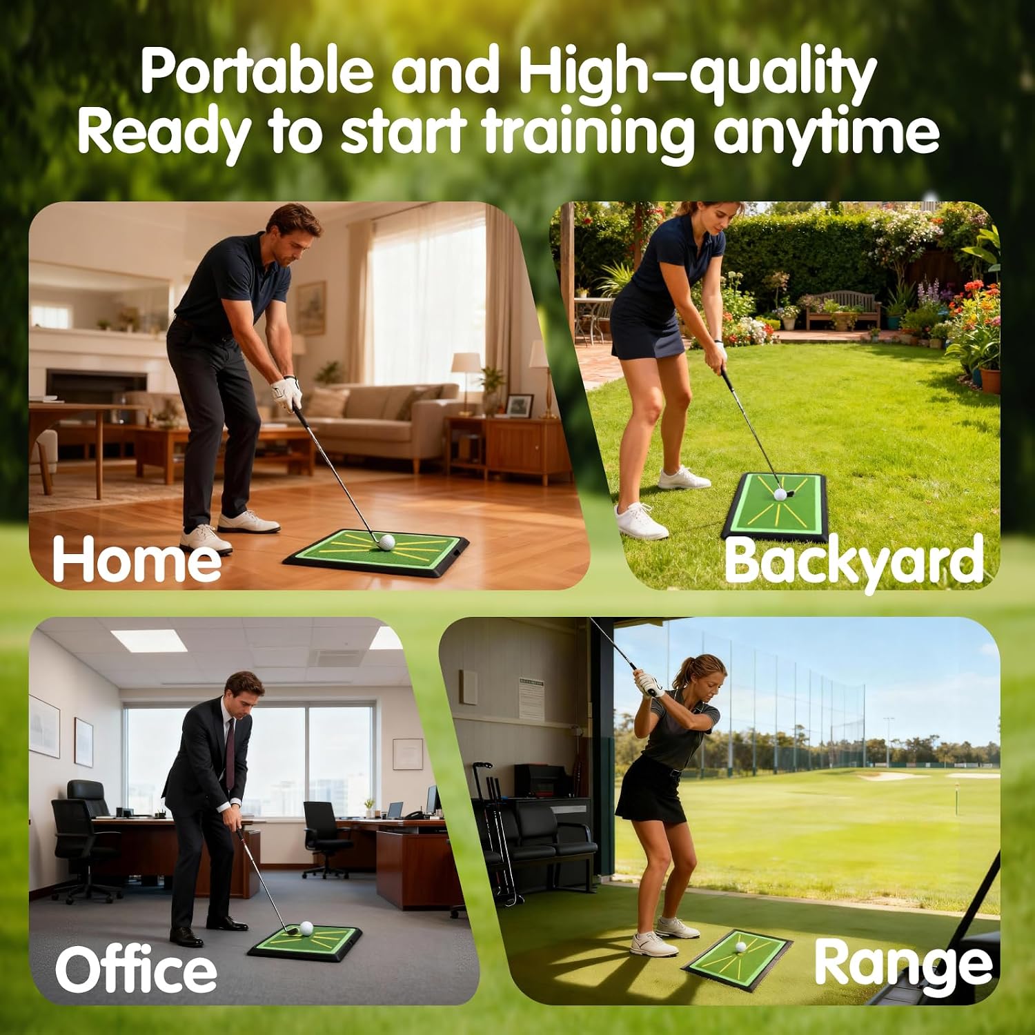 Detalle de MICHIHOMIE SO001-01 golftrainingsmat met swingfeedback en antisliprubberen basis
