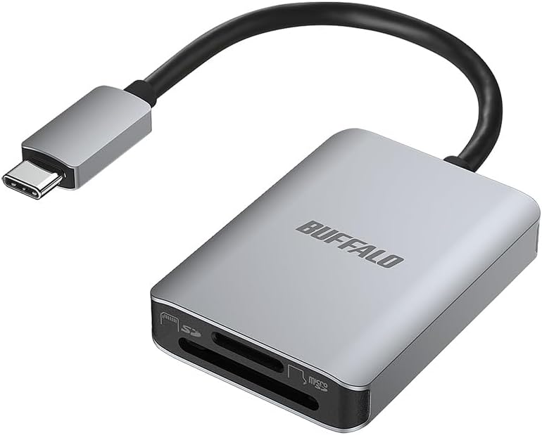 Detalle de バッファロー BSCR515U3CSV USB Type-C SDカードリーダー UHS-II対応・2スロット