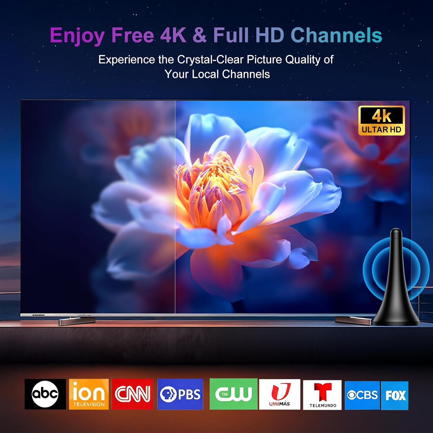 Detalle 2 de TV Antenna Indoor Long Range 9.84FT Cable