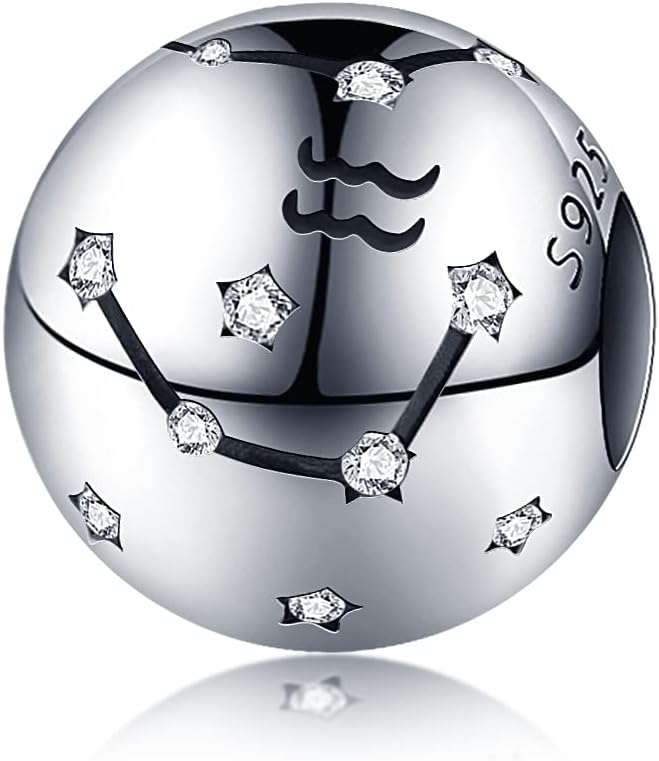 Thumbnail 6 de CQWVB Damen Charm Anhänger Sternzeichen aus 925 Sterling Silber (12 Sternbilder) – passend für europäische Armbänder & Ketten