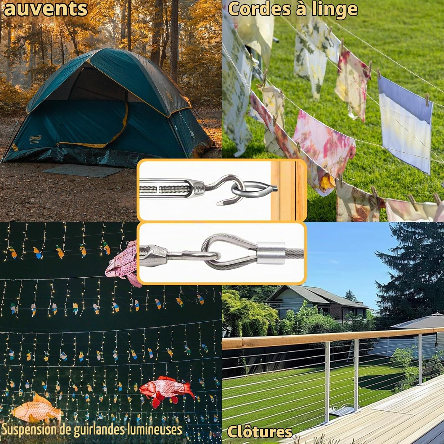 Thumbnail 4 de AMZSKU 304 roestvrijstalen staalkabel, 15 m, 2 mm, met PVC-mantel