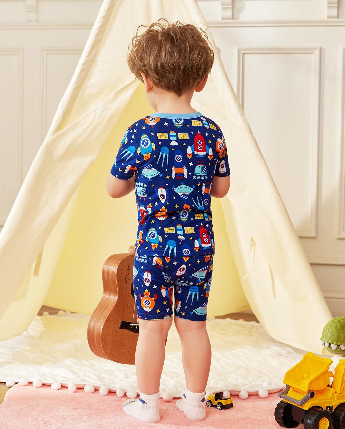 Thumbnail 3 de babee Reshinee Bamboo Viscose Toddler Car Pajamas 2-Piece Set (12M-8Y) — Snug, Cool Summer Sleepwear