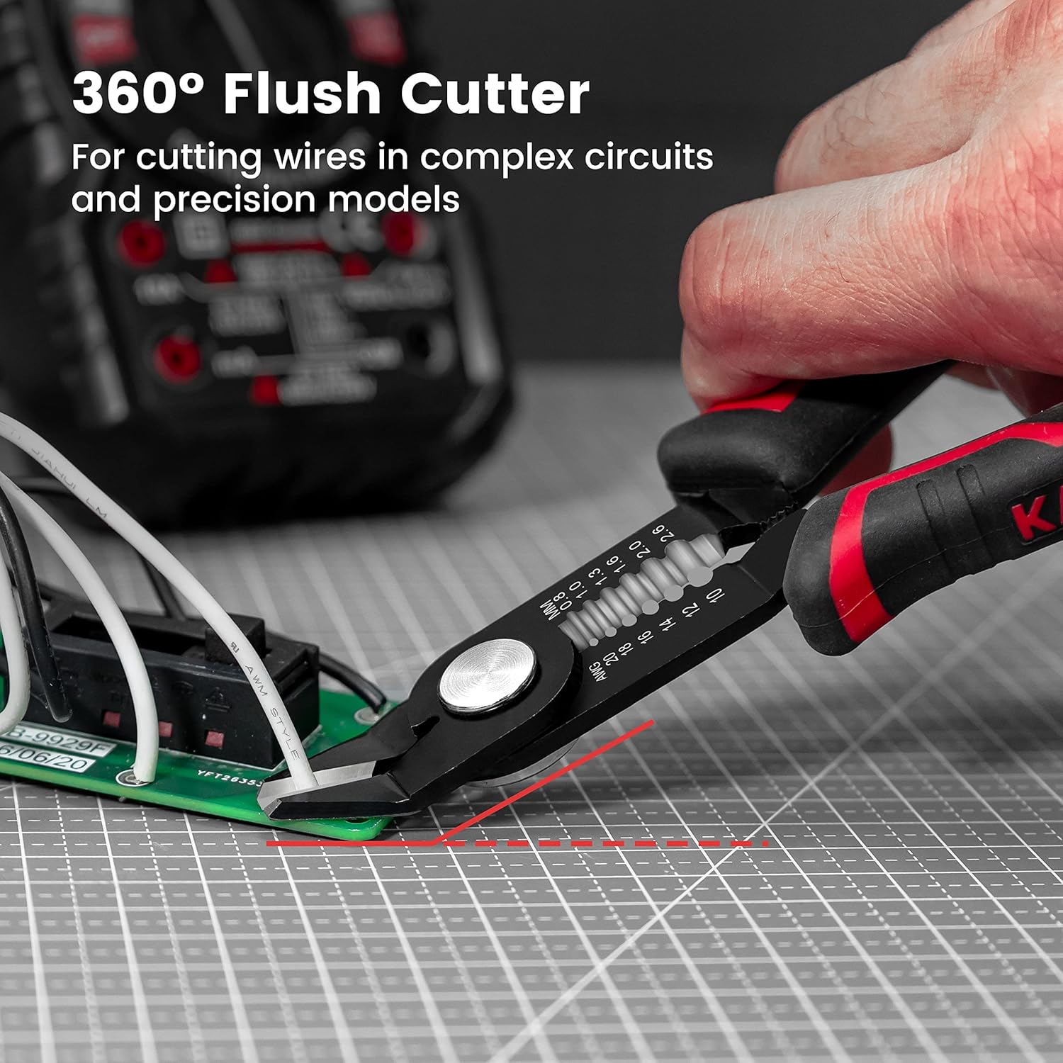 Thumbnail 1 de KAIWEETS Wire Cutter 5.0 inch – 2-in-1 side cutter for 10–20 AWG stranded wire