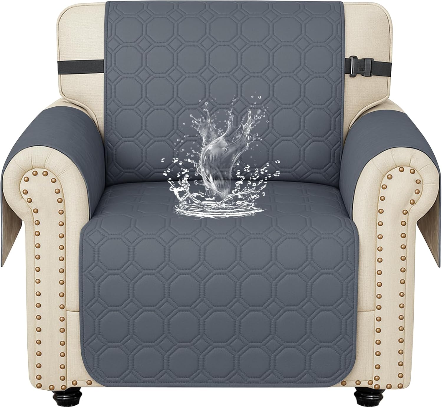 Detalle de Ystyle Copridivano Impermeabile 1 Posto antiscivolo Grigio
