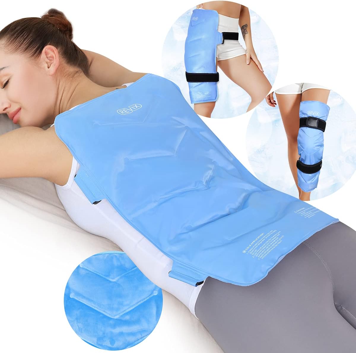 Detalle de REVIX REX119 XXL Full Back Ice Pack Wrap, Flexible 13 x 21-Inch Gel Pack