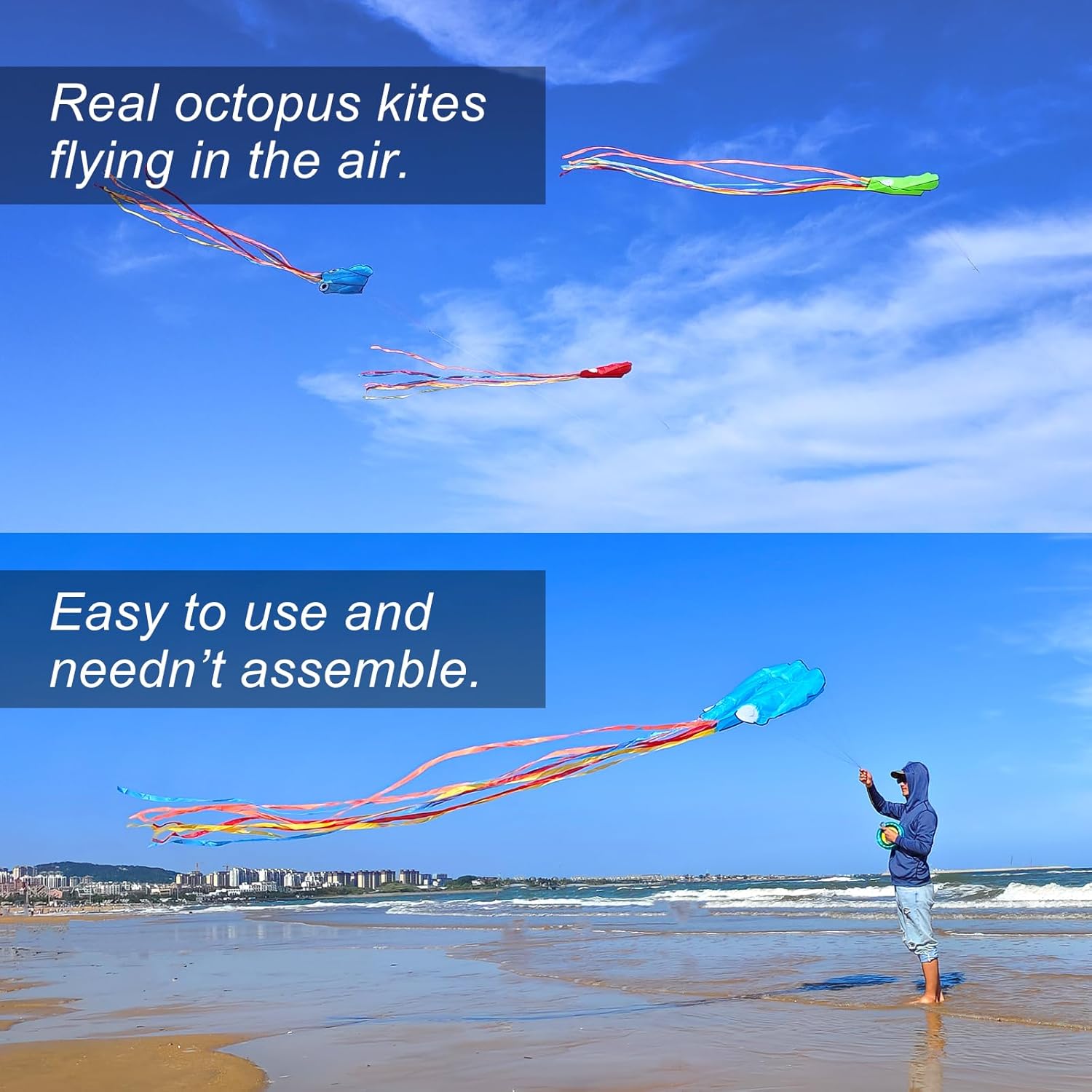 Thumbnail 5 de Kaiciuss Octopus Kite – Easy to Fly 28" x 158" Soft Kite for Kids & Adults