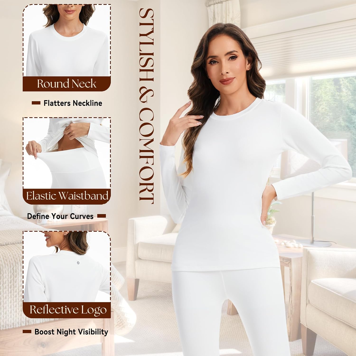 Detalle de AMZSPORT ensemble thermiques femme 4 directions
